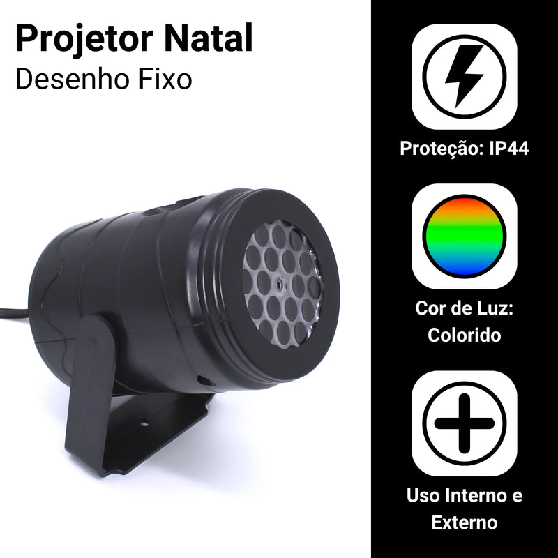 Projetor Led de Natal c/ Desenhos Natalinos