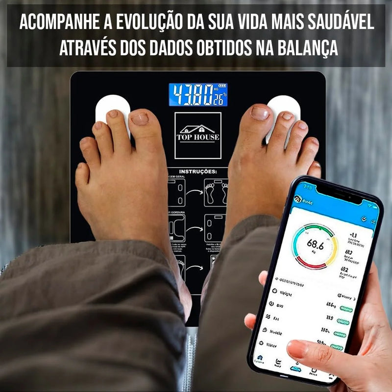 Balança Digital de Bioimpedância Com Aplicativo