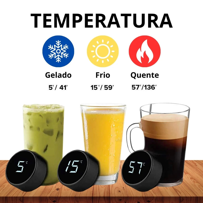 Garrafa Térmica à Vácuo 500ml Com Medidor De Temperatura Digital