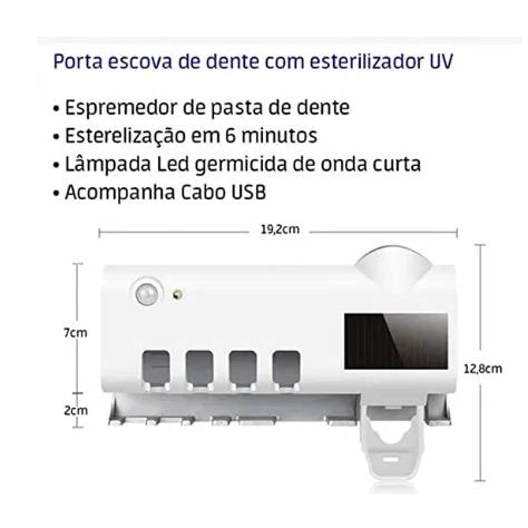 Suporte Automático para Escova e Pasta de Dente