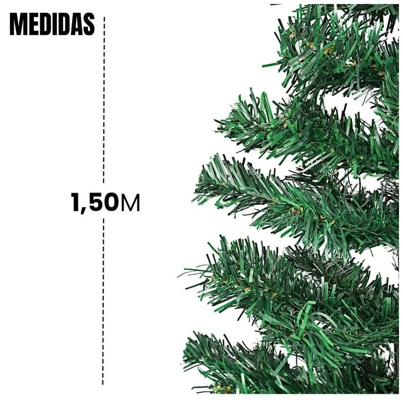 Árvore De Natal 150cm c/ Base de Metal e 380 Galhos