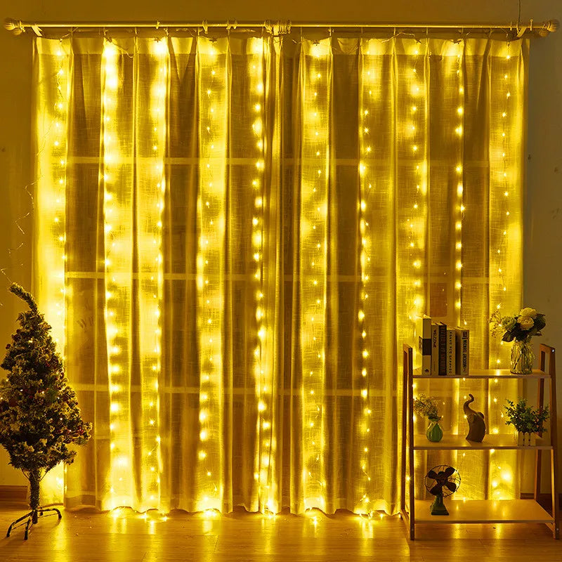 Cortina de Natal em LED com Controle Remoto