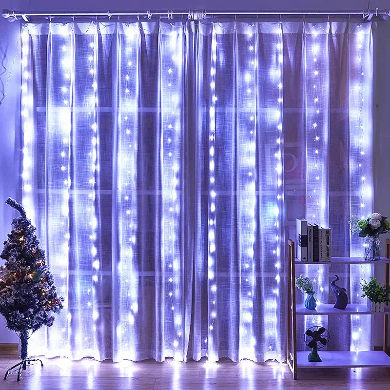 Cortina de Natal em LED com Controle Remoto