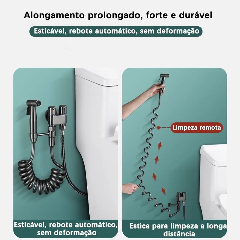 Ducha Higiênica de Luxo com Registro Duplo e Saída de Água Independente