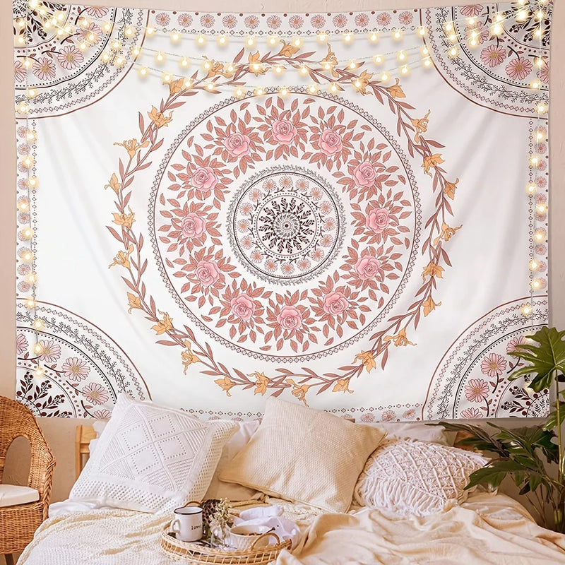 Tapete de Parede para Decoração Moderna - Árvore e Mandalas