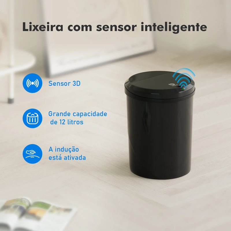 Lixeira Inteligente 12L com Sensor