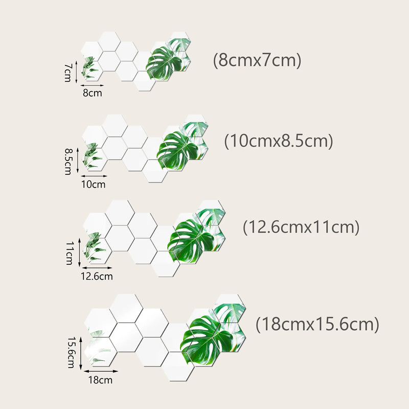 Espelho Adesivo Hexagonal p/ Parede - 12 Peças