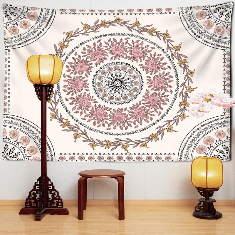 Tapete de Parede para Decoração Moderna - Árvore e Mandalas